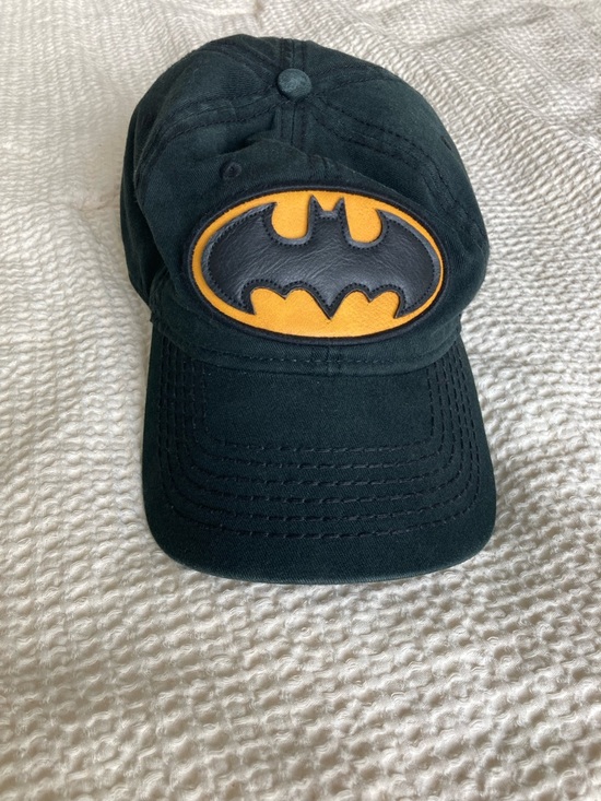 Batman Other - Batman Black Baseball Cap with leather Yellow Logo one size fits most